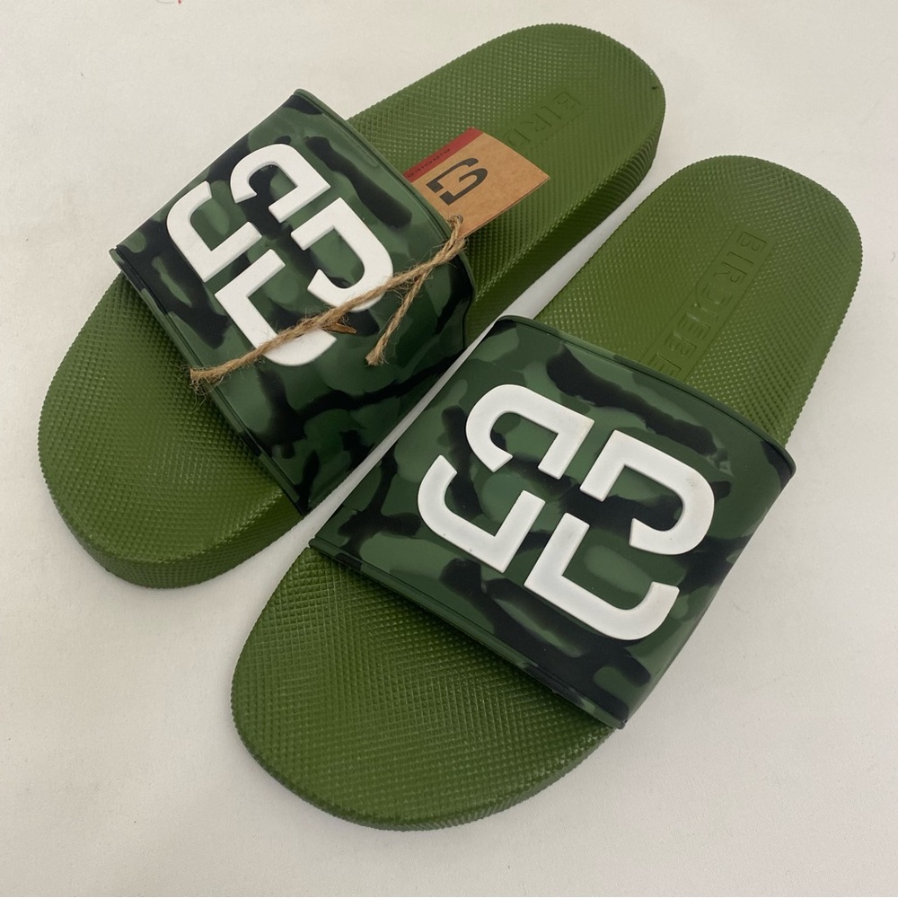 BIRDIEBEE Signature Camo Double BB Slide Sandals 10 Womens Beach Gym…